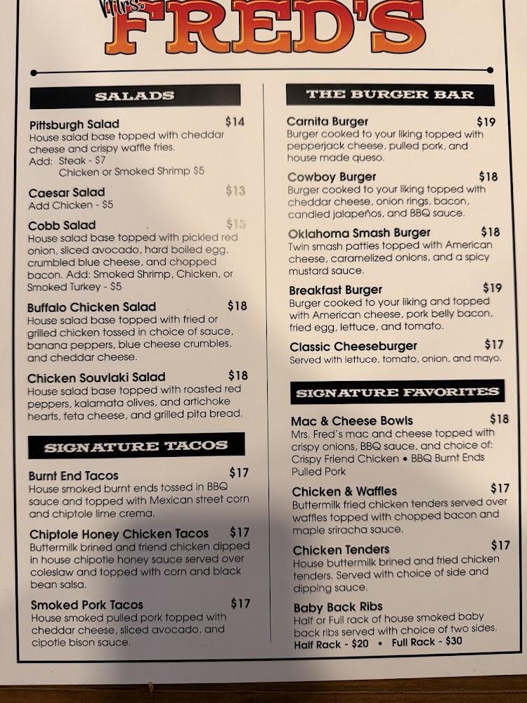 Fred's Menu image 2